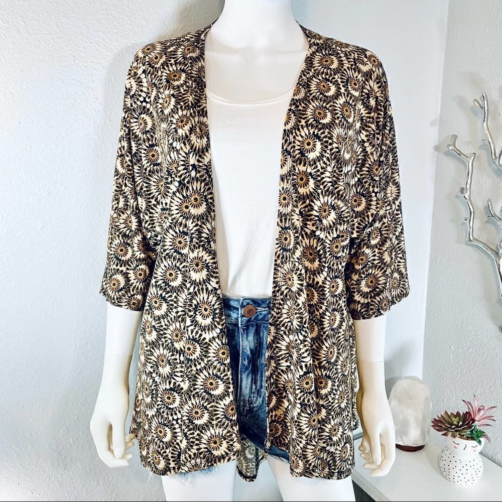Lularoe Boho Patterned Open Front Cardigan Relaxed - image 1